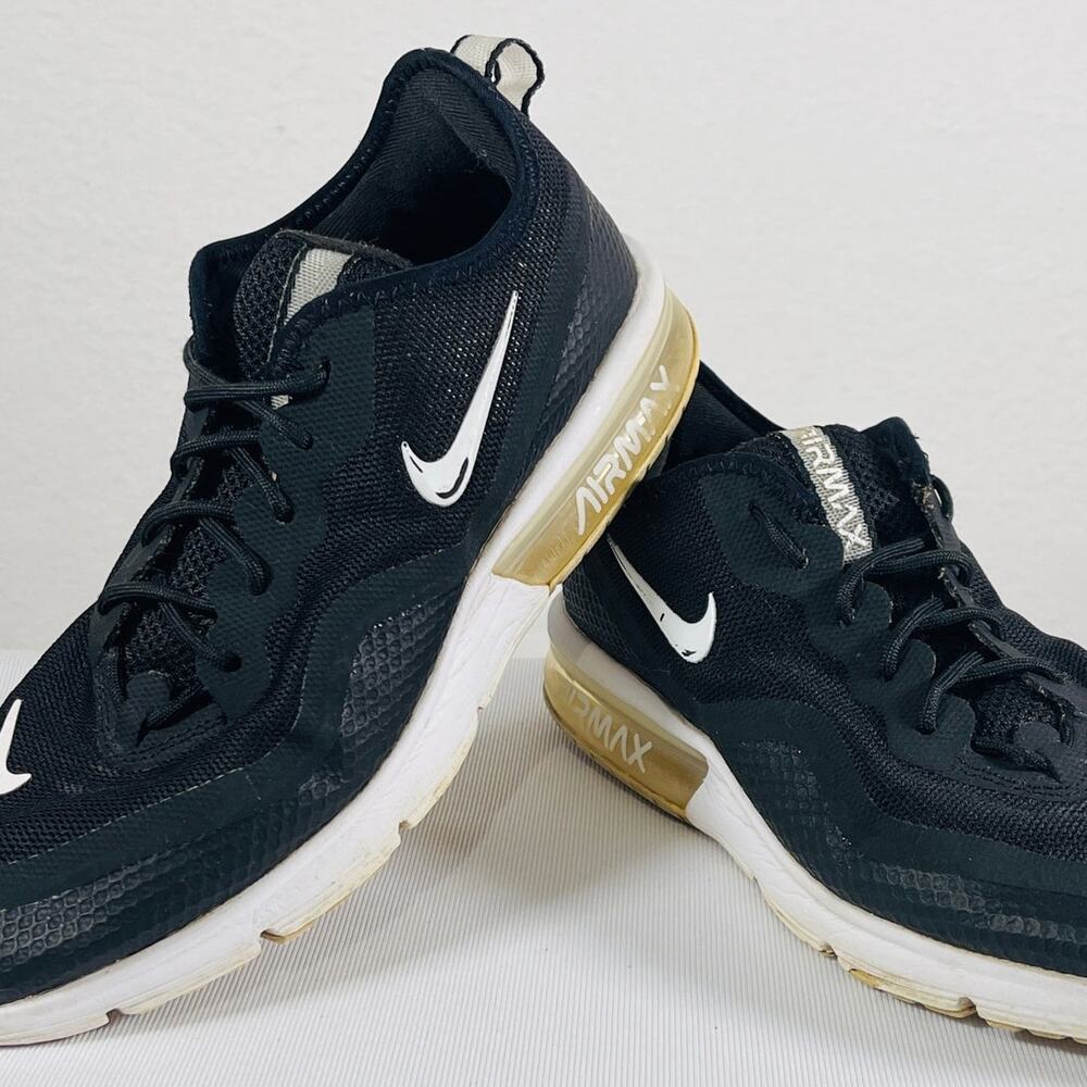 Nike Air Max Shoes Womens 8.5 Sequent Black White Running Sneakers BQ8824001